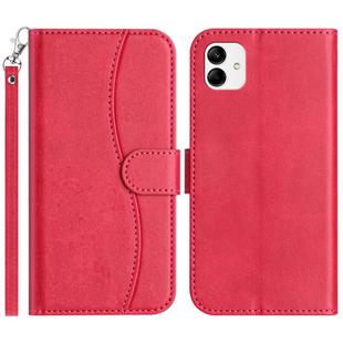 For Samsung Galaxy A05 Dual-Folded S-shape Leather Phone Case(Rose Red)