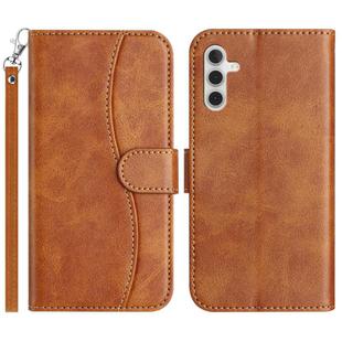 For Samsung Galaxy A16 Dual-Folded S-shape Leather Phone Case(Brown)