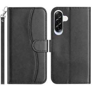 For Samsung Galaxy A36 5G Dual-Folded S-shape Leather Phone Case(Black)