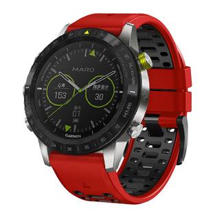 For Garmin Fenix 7X 26mm Kalebol Three Rows Hole Two Color Silicone Watch Band(Red Black)