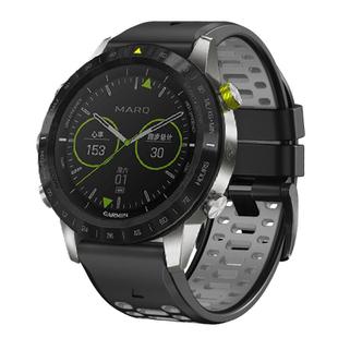 For Garmin Fenix 7 22mm Kalebol Three Rows Hole Two Color Silicone Watch Band(Black Grey)