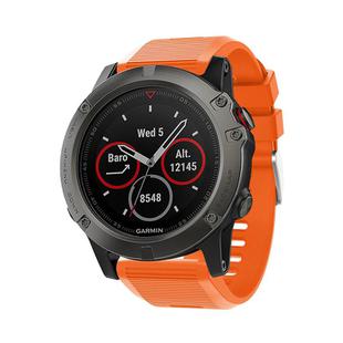 For Garmin QuickFit Kalebol 26mm Rhombus Texture Silicone Watch Band(Orange)
