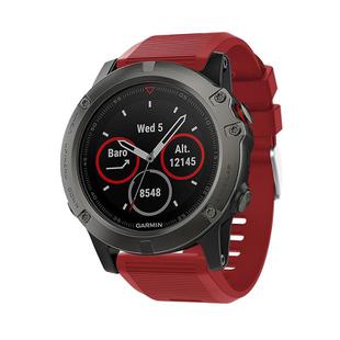 For Garmin QuickFit Kalebol 26mm Rhombus Texture Silicone Watch Band(Red)