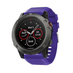 For Garmin QuickFit Kalebol 26mm Rhombus Texture Silicone Watch Band(Purple)