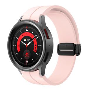 For Samsung Galaxy Watch7 / 6 / 5 Kalebol Concave Folding Magnetic Buckle Silicone Strap(Pink)