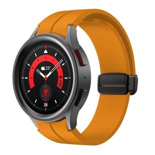 For Samsung Galaxy Watch7 / 6 / 5 Kalebol Concave Folding Magnetic Buckle Silicone Strap(Yellow)