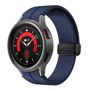 For Samsung Galaxy Watch7 / 6 / 5 Kalebol Concave Folding Magnetic Buckle Silicone Strap(Midnight Blue)