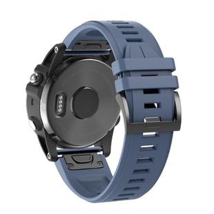 For Garmin QuickFit 22mm Kalebol Plain Texture Silicone Watch Band(Navy Blue)