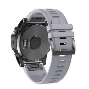 For Garmin QuickFit 22mm Kalebol Plain Texture Silicone Watch Band(Grey)