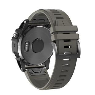 For Garmin QuickFit 22mm Kalebol Plain Texture Silicone Watch Band(Army Green)