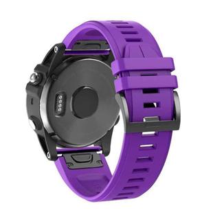 For Garmin QuickFit 22mm Kalebol Plain Texture Silicone Watch Band(Purple)