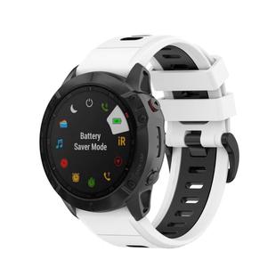 For Garmin QuickFit 26mm Kalebol Two-color Silicone Watch Band(White Black)