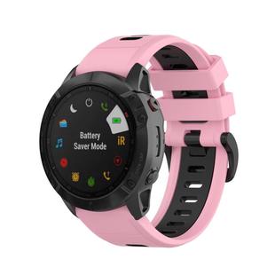 For Garmin QuickFit 20mm Kalebol Two-color Silicone Watch Band(Pink Black)