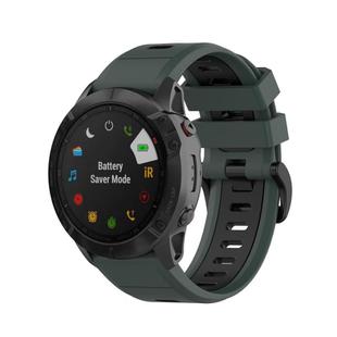 For Garmin QuickFit 20mm Kalebol Two-color Silicone Watch Band(Green Black)