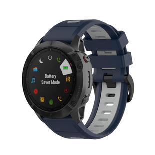 For Garmin QuickFit 20mm Kalebol Two-color Silicone Watch Band(Blue Grey)