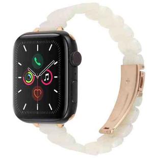 For Apple Watch 46mm / 49mm / 45mm / 44mm Oval Resin Watch Band(Gradient White)