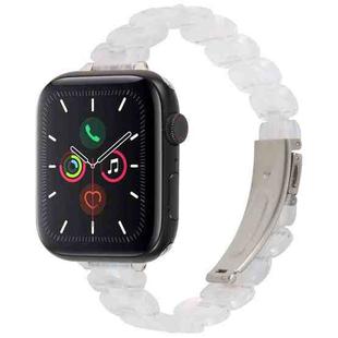 For Apple Watch 46mm / 49mm / 45mm / 44mm Oval Resin Watch Band(Fluorescent White)