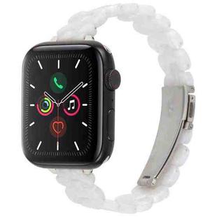 For Apple Watch 46mm / 49mm / 45mm / 44mm Oval Resin Watch Band(Pearl White)