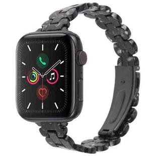 For Apple Watch 46mm / 49mm / 45mm / 44mm Oval Resin Watch Band(Flash Black)