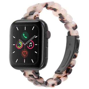 For Apple Watch 46mm / 49mm / 45mm / 44mm Oval Resin Watch Band(Light Grey Flower)