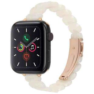 For Apple Watch 42mm / 41mm / 40mm / 38mm Oval Resin Watch Band(Beige White)