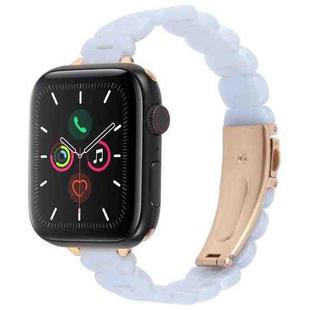 For Apple Watch 42mm / 41mm / 40mm / 38mm Oval Resin Watch Band(Mermaid Blue)