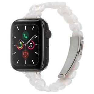 For Apple Watch 42mm / 41mm / 40mm / 38mm Oval Resin Watch Band(Flash White)