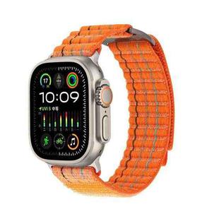 For Apple Watch 46mm / 49mm / 45mm / 44mm Kalebol  Dual-section Sports Nylon Loop Watch Band(Orange)