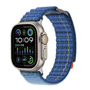 For Apple Watch 46mm / 49mm / 45mm / 44mm Kalebol  Dual-section Sports Nylon Loop Watch Band(Deep Sea Blue)