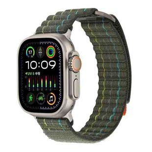 For Apple Watch 46mm / 49mm / 45mm / 44mm Kalebol  Dual-section Sports Nylon Loop Watch Band(Green)