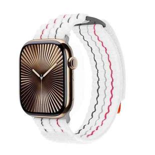 For Apple Watch 42mm / 41mm / 40mm / 38mm Kalebol  Dual-section Sports Nylon Loop Watch Band(White)