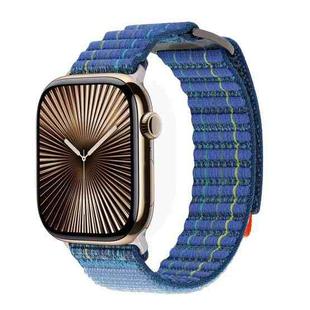 For Apple Watch 42mm / 41mm / 40mm / 38mm Kalebol  Dual-section Sports Nylon Loop Watch Band(Deep Sea Blue)