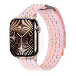 For Apple Watch 42mm / 41mm / 40mm / 38mm Kalebol  Dual-section Sports Nylon Loop Watch Band(Cherry Blossom Pink)