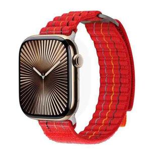 For Apple Watch 42mm / 41mm / 40mm / 38mm Kalebol  Dual-section Sports Nylon Loop Watch Band(Cherry Red)