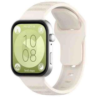 For Huawei Watch Fit3 Kalebol Dotted Pattern Silicone Strap(Starlight)