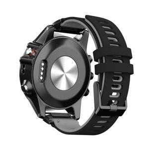 For Garmin QuickFit 22mm Kalebol Two-layer Silicone Watch Band(Black Grey)
