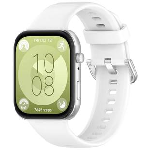 For Huawei Watch Fit3 Kalebol Soft Silicone Strap(White)