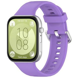 For Huawei Watch Fit3 Kalebol Soft Silicone Strap(Lilac)