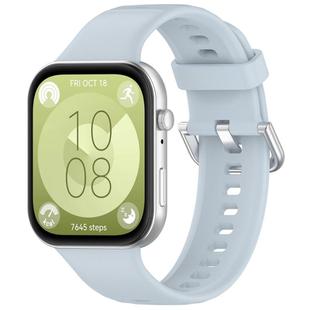 For Huawei Watch Fit3 Kalebol Soft Silicone Strap(Light Blue)