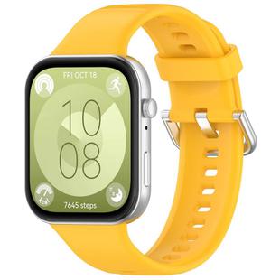 For Huawei Watch Fit3 Kalebol Soft Silicone Strap(Yellow)