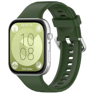 For Huawei Watch Fit3 Kalebol Soft Silicone Strap(Army Green)