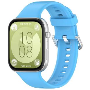 For Huawei Watch Fit3 Kalebol Soft Silicone Strap(Sky Blue)