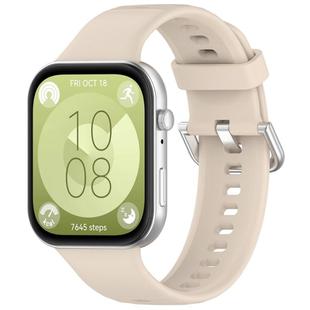 For Huawei Watch Fit3 Kalebol Soft Silicone Strap(Ivory White)