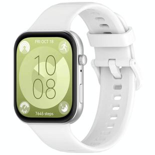 For Huawei Watch Fit3 Kalebol Colorful Buckle Silicone Strap(White)