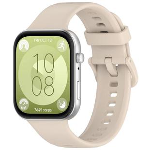 For Huawei Watch Fit3 Kalebol Colorful Buckle Silicone Strap(Ivory White)