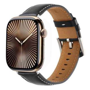 For Apple Watch 42mm / 41mm / 40mm / 38mm Kalebol Plain Genuine Leather Watch Band(Black)