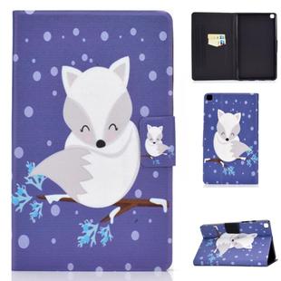 For Samsung Galaxy Tab A7 10.4 2020 T500 Colored Drawing Electric Pressed Horizontal Flip Leather Case, with Holder & Card Slots(White Fox)