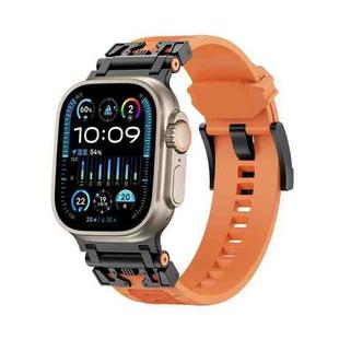 For Apple Watch 46mm / 49mm / 45mm / 44mm Kalebol Armor TPU Watch Band(Black Orange)