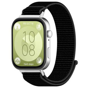 For Huawei Watch Fit3 Kalebol Hook and Loop Nylon Strap(Black)