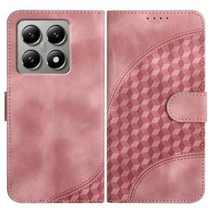 For Xiaomi 15T 5G Elephant Head Embossed Phone Leather Case with Lanyard(Pink)